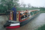 traditional stern of a narrowboat or canal boat.